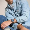 Orologio multifunzione Bennett in pelle marrone