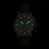 Orologio multifunzione Bennett in pelle marrone