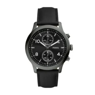 Orologio multifunzione Bennett in pelle nera