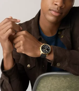 Orologio multifunzione Bennett in pelle nera