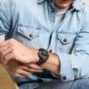 Orologio multifunzione Bennett in pelle nera