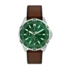 Orologio multifunzione Garrett in pelle marrone