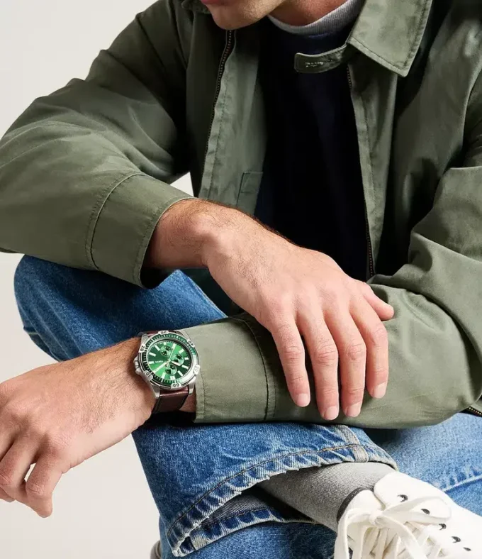 Orologio multifunzione Garrett in pelle marrone