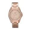 Orologio multifunzione Riley in acciaio inossidabile color oro rosa