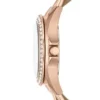 Orologio multifunzione Riley in oro rosa e pelle color sabbia