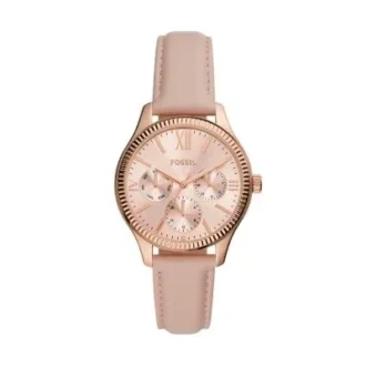 Orologio multifunzione Rye in pelle rosa
