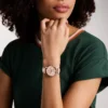 Orologio multifunzione Rye in pelle rosa