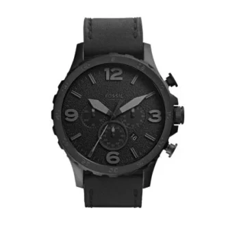 Orologio Nate Chronograph in pelle nera