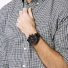 Orologio Nate Chronograph in pelle nera