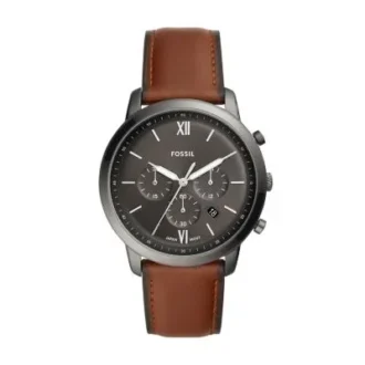 Orologio Neutra Chronograph in pelle color ambra