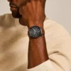 Orologio Neutra Chronograph in pelle color ambra