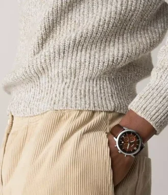 Orologio Neutra Chronograph in pelle marrone