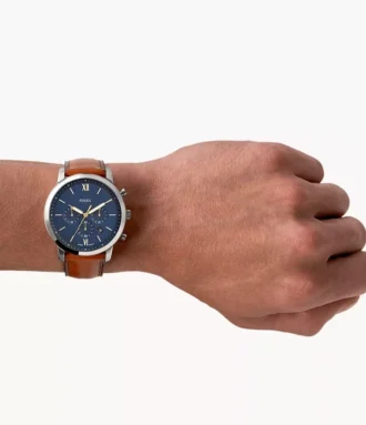 Orologio Neutra Chronograph in pelle marrone