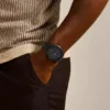 Orologio Neutra Chronograph in pelle nera
