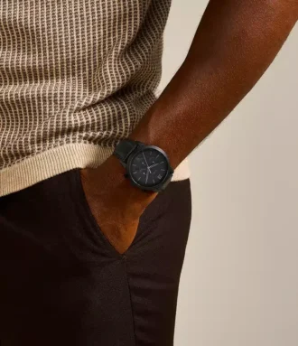 Orologio Neutra Chronograph in pelle nera