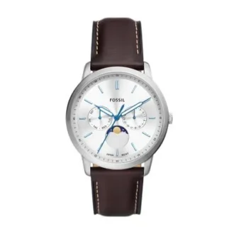 Orologio Neutra Moonphase multifunzione con cinturino in pelle marrone