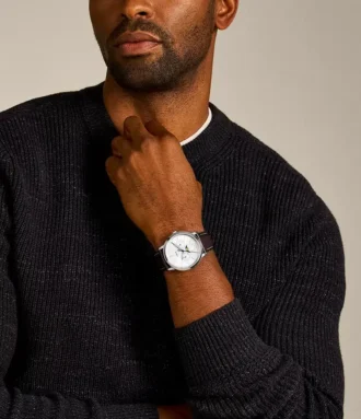 Orologio Neutra Moonphase multifunzione con cinturino in pelle marrone