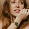 Orologio Raquel a tre lancette con datario in acciaio inossidabile color oro