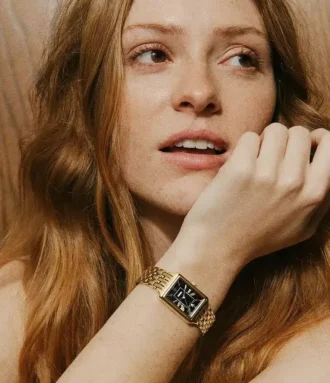 Orologio Raquel a tre lancette con datario in acciaio inossidabile color oro