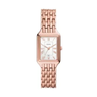 Orologio Raquel a tre lancette con datario in acciaio inossidabile color oro rosa