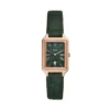 Orologio Raquel con tre lancette, datario e cinturino in pelle Croco LiteHide™ verde