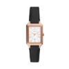Orologio Raquel con tre lancette, datario e cinturino in pelle LiteHide™ nera