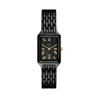 Orologio Raquel con tre lancette e datario in acciaio inossidabile nero