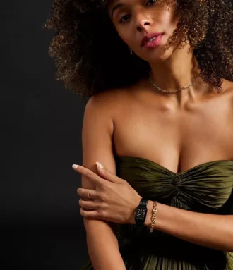 Orologio Raquel con tre lancette e datario in acciaio inossidabile nero