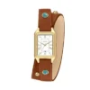 Orologio Raquel con tre lancette e datario in pelle marrone
