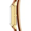 Orologio Raquel con tre lancette e datario in pelle marrone