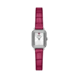 Orologio Raquel Mini a due lancette in pelle rosa