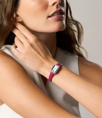 Orologio Raquel Mini a due lancette in pelle rosa