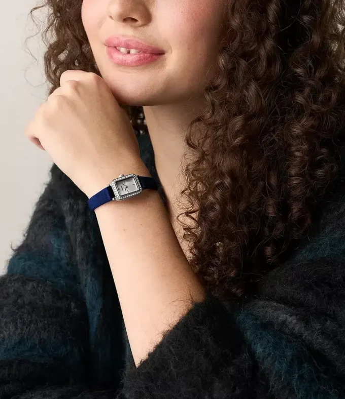 Orologio Raquel Mini a due lancette in velluto blu