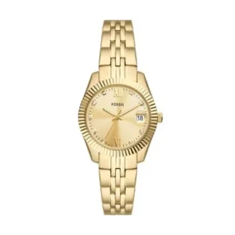 Orologio Scarlette a tre lancette con datario in acciaio inossidabile color oro