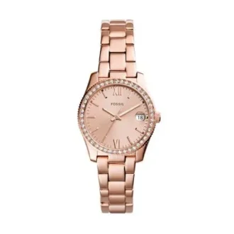 Orologio Scarlette a tre lancette con datario in acciaio inossidabile color oro rosa