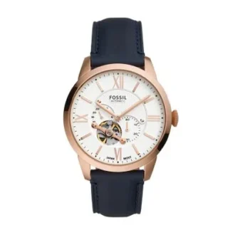 Orologio Townsman automatico in pelle blu navy