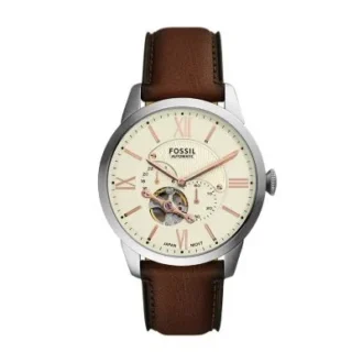 Orologio Townsman automatico in pelle marrone
