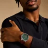 Orologio Townsman automatico in pelle marrone