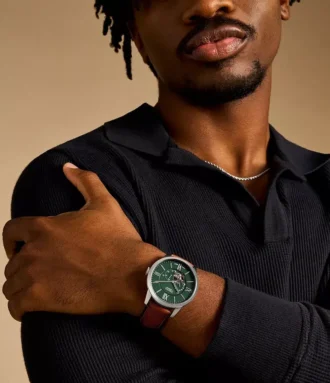 Orologio Townsman automatico in pelle marrone
