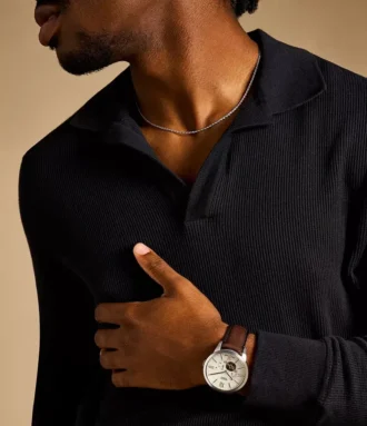 Orologio Townsman automatico in pelle marrone