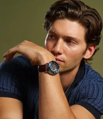 Orologio Townsman automatico in pelle marrone