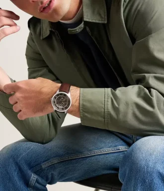 Orologio Townsman automatico in pelle marrone