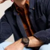 Orologio Townsman automatico in pelle marrone scuro