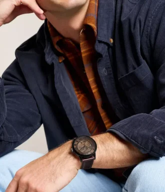 Orologio Townsman automatico in pelle marrone scuro