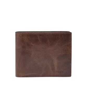 Portafoglio bifold in pelle Derrick con tasca portamonete grande e RFID