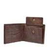 Portafoglio bifold in pelle Derrick con tasca portamonete grande e RFID