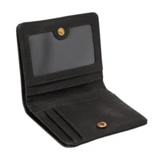 Portafoglio piccolo in pelle Logan con doppia piega e tecnologia RFID