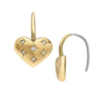 Sadie All My Love Orecchini pendenti a cuore in acciaio inossidabile color oro