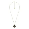 Scorpio Sutton Zodiac Collana con pendente in acciaio inossidabile color oro e pietra arenaria nera