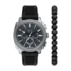 Set cronografo nero in silicone con cinturino